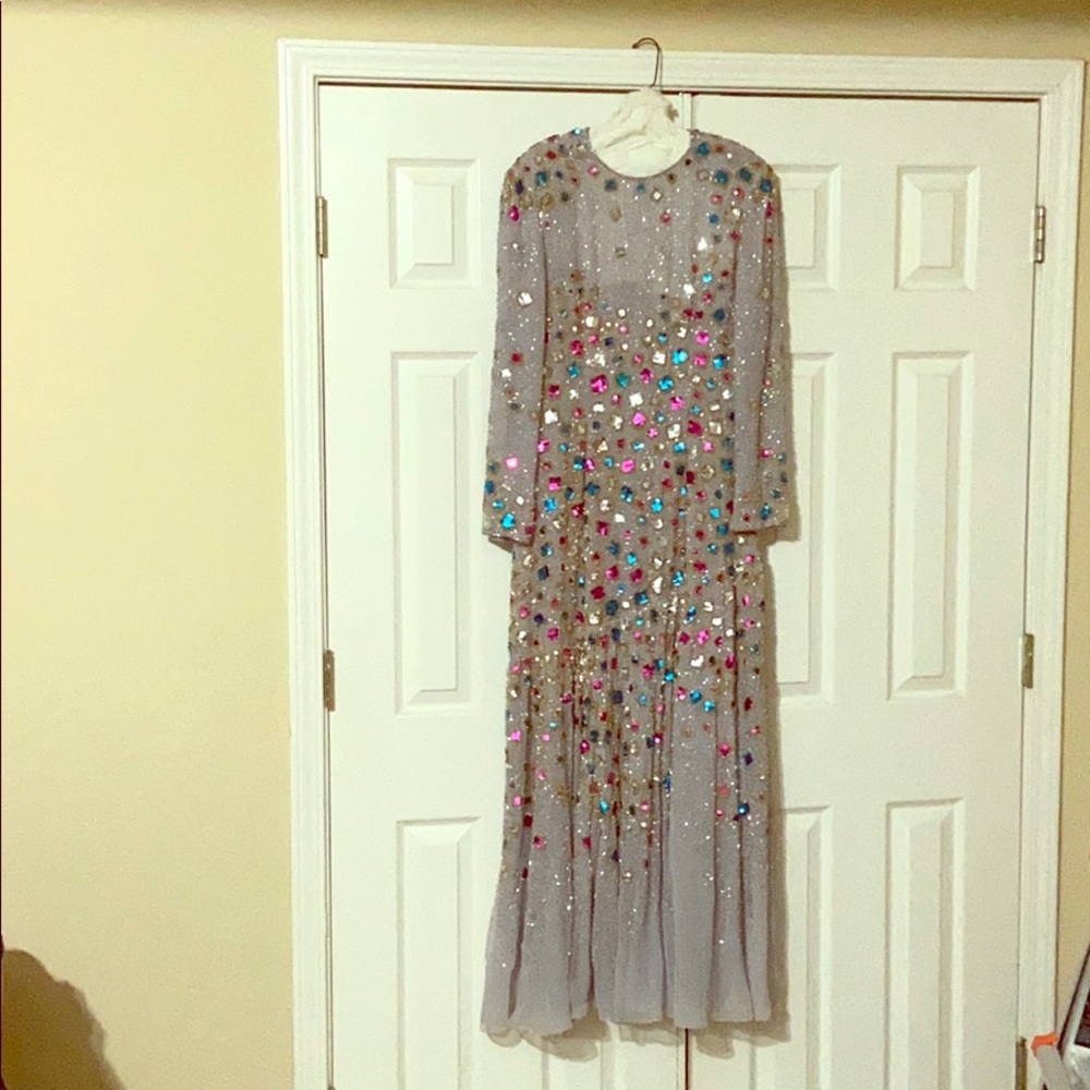 An original Isaacson’s Jeweled Grey Dress
